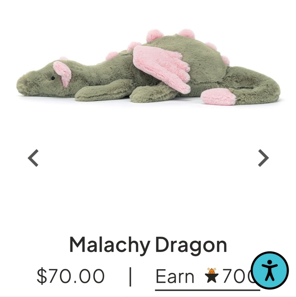Jellycat MALACHY Dragon NWT + JELLYCAT Dustbag